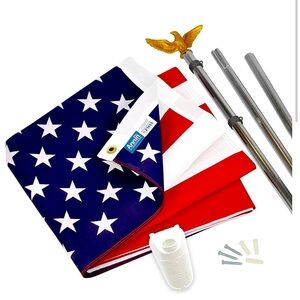 3 x 5 American Flag with pole and bracket